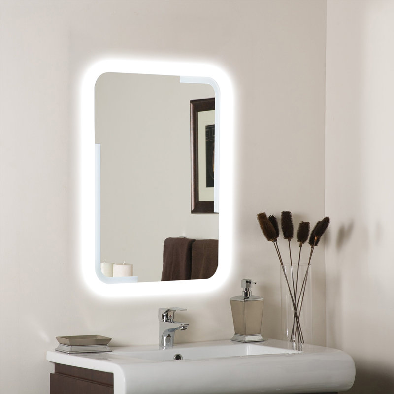 Wrought Studio Isbrand LED Frameless Lighted Bathroom Mirror